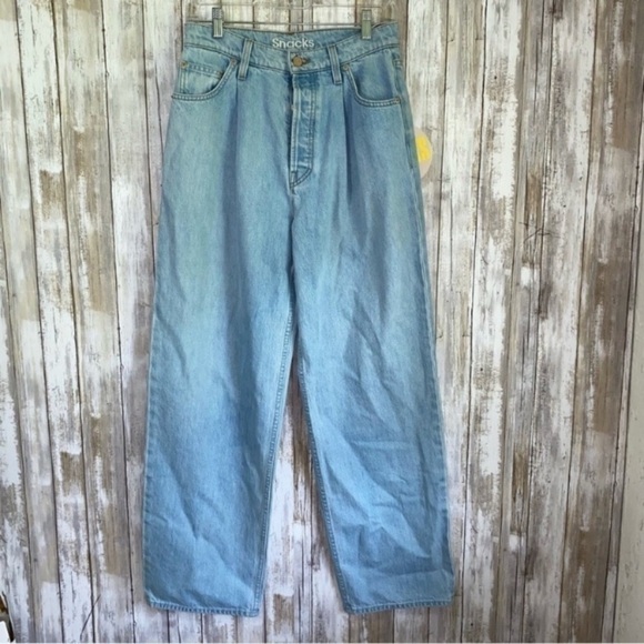 NWT Mother Loves Snacks Pleated Fun Dip Puddle Straight Leg In Just A Nibble - Picture 2 of 11